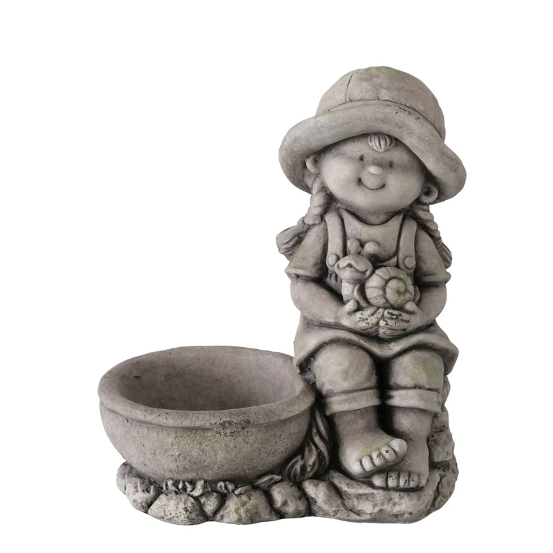 BOLTZE Linja 2032387 Bath Plastic Decoration for Garden Dimensions 30 x 20 x 35 cm for Birds, Gray, Universal - Image 1