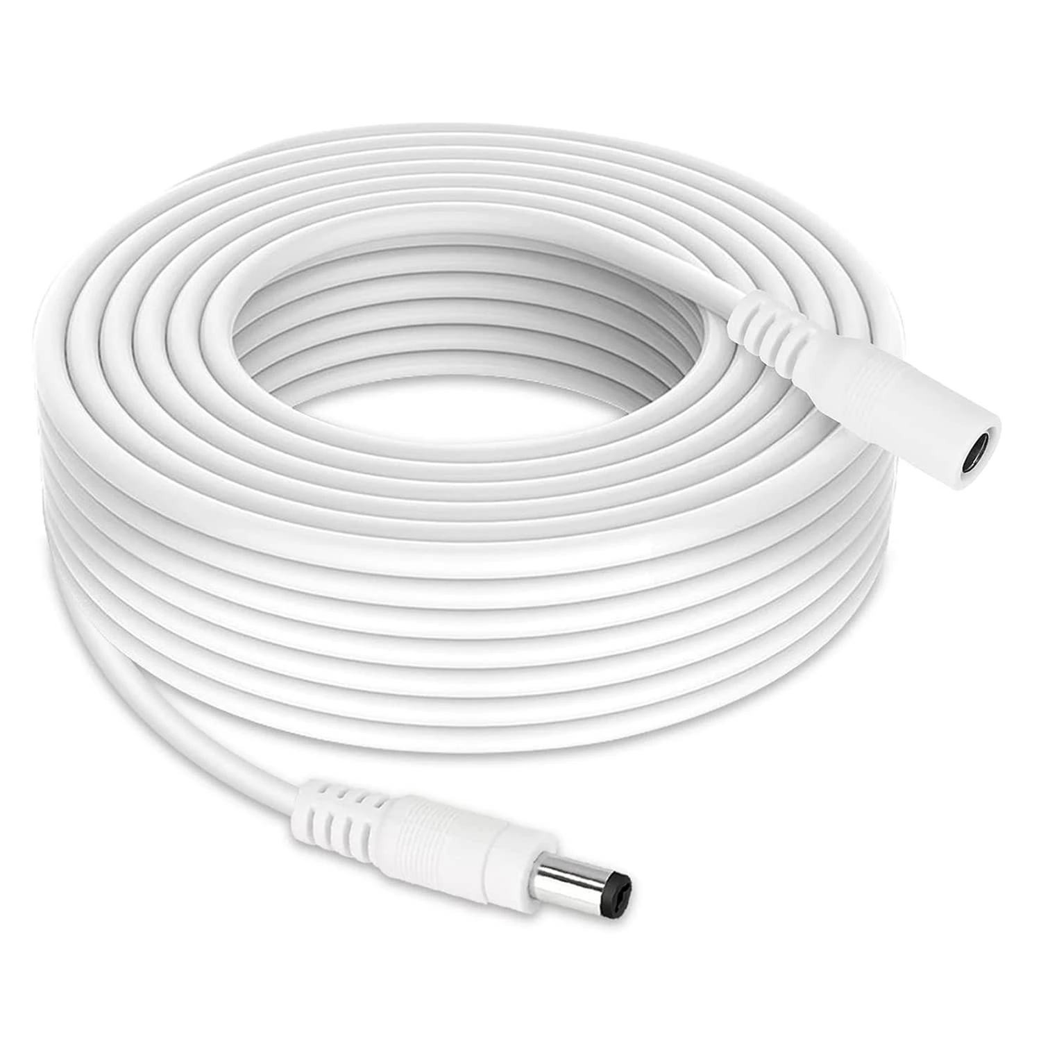 Tonton CCTV Power Extension Cable 5M(16.5ft), 2.1mmx 5.5mm Female to Male 12V DC Extension cable for Tapo C110,C211,C510W,TC70 Cameras, Router, LED Strip Light, CCTV Cameras, DVR/NVR Recorder,White