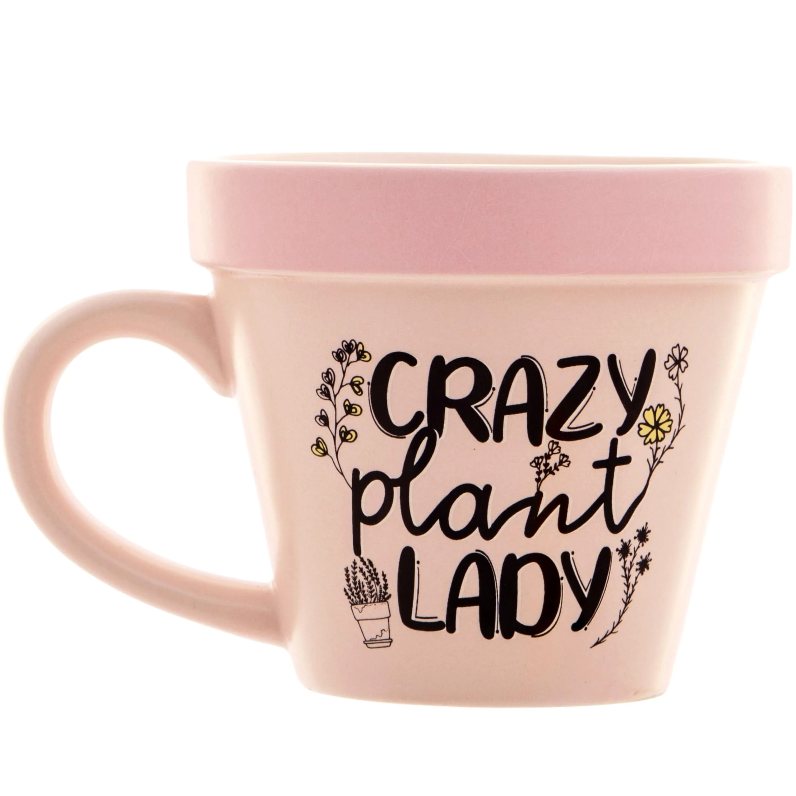Boxer Gifts 'Crazy Plant Lady' Plant Pot Mug | Funny Gardening Gifts for Women - Houseplant Gift for Plant Lovers | Garden Present for Mum On Christmas & Birthday, Pink