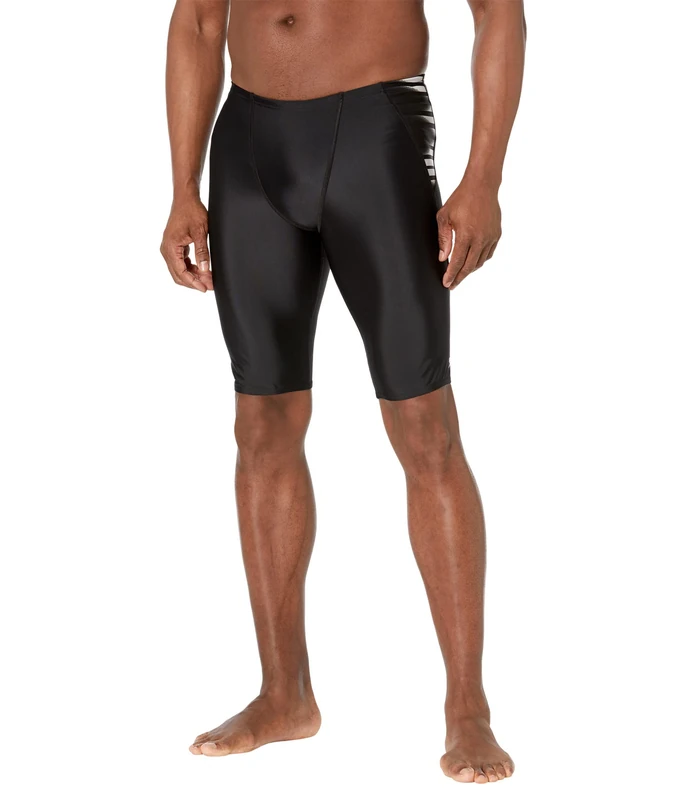 Speedo Men's Swimsuit Jammer Eco Prolt Printed Team Colors Swim Briefs, Black, W38