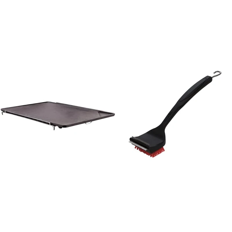 Char-Broil 140 515 - Cast Iron Side-Burner Griddle (Plancha). & 140 533-2-in-1 "Cool-Clean" Grill Cleaning Brush and Scraper.