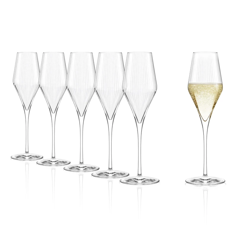 Stölzle Lausitz Crystal Champagne Glasses Set of 6 / Crystal Glass Champagne Flutes / 290ml Capacity