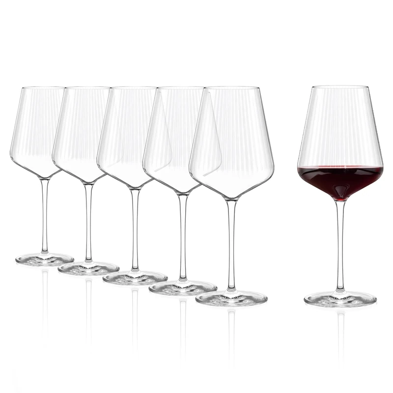 Stölzle Lausitz Bordeaux Glasses Symphony Red Wine Glass Bordeaux Set of 6 Crystal Red Wine Glasses Large Bulbous Wine Glasses Red Wine Large Wine Glasses Wine Goblets Glass