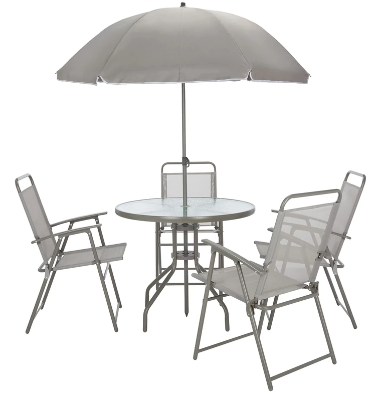 Safavieh Metal Outdoor Bistro Dining Set, Set of 3, Patio Table and Chairs, in Natural - Image 1