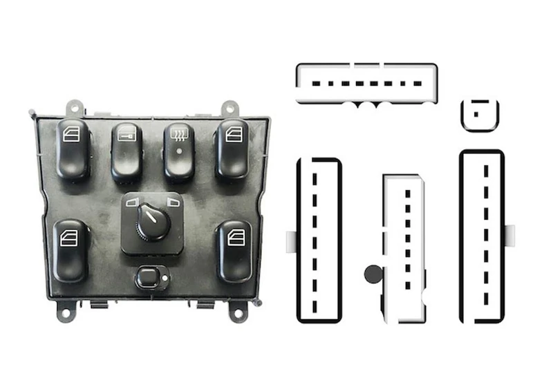 PROPOSTEONLINE Window Regulator Controls Made for Class M ML W163 1998 Central Buttons 30 PIN 6 T. v.ALZ. Post el A1638206610