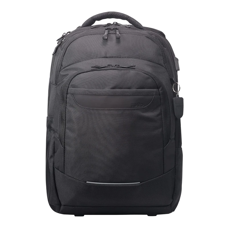 TOTTO, Laptop Backpack 15.4 Black-Commuter Unisex Adult, Normal, Black/White, Normal - Image 1