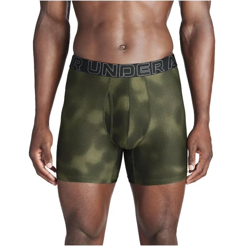 Under Armour Mens Standard Tech Boxerjock 6" Multipack Grove Green Haze Print 3 Pack Medium, Grove Green Haze Print 3-Pack, M
