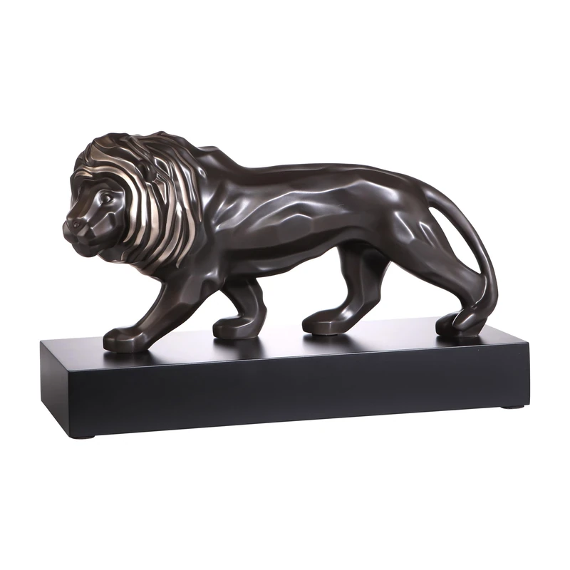 Goebel Studio 8 Lion Figure Serengeti - Bisque Porcelain Sculpture Lion 43.5 cm, Modern Decorative Figure, Art Object for Living Room