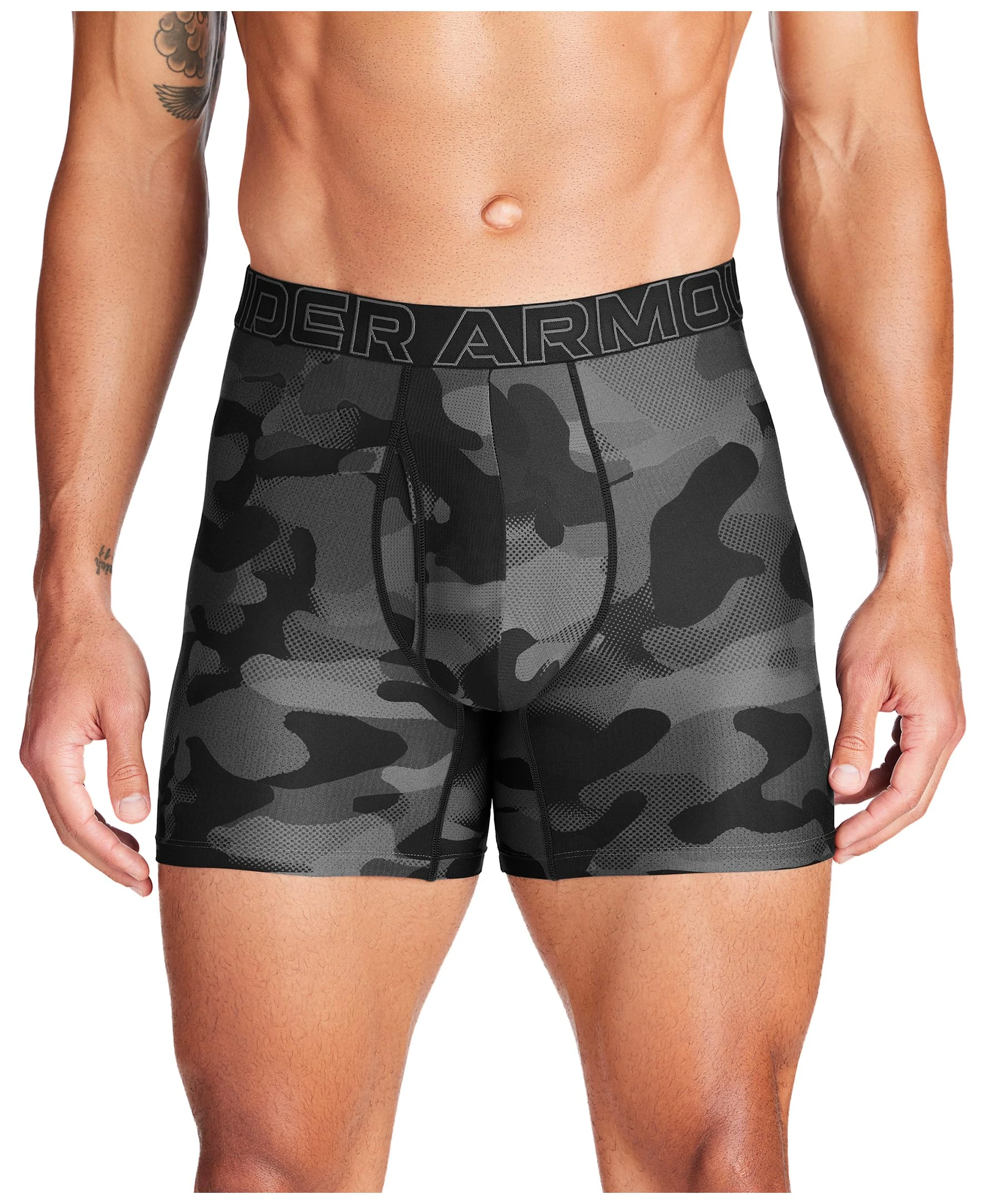 Under Armour Men's Performance Tech Boxerjock Slip, 15,2 Cm Innennaht, Ganztägiger Komfort und Weich Boxer Briefs, Black Neo Camo Print 3 Pack, M (Pack of 3)