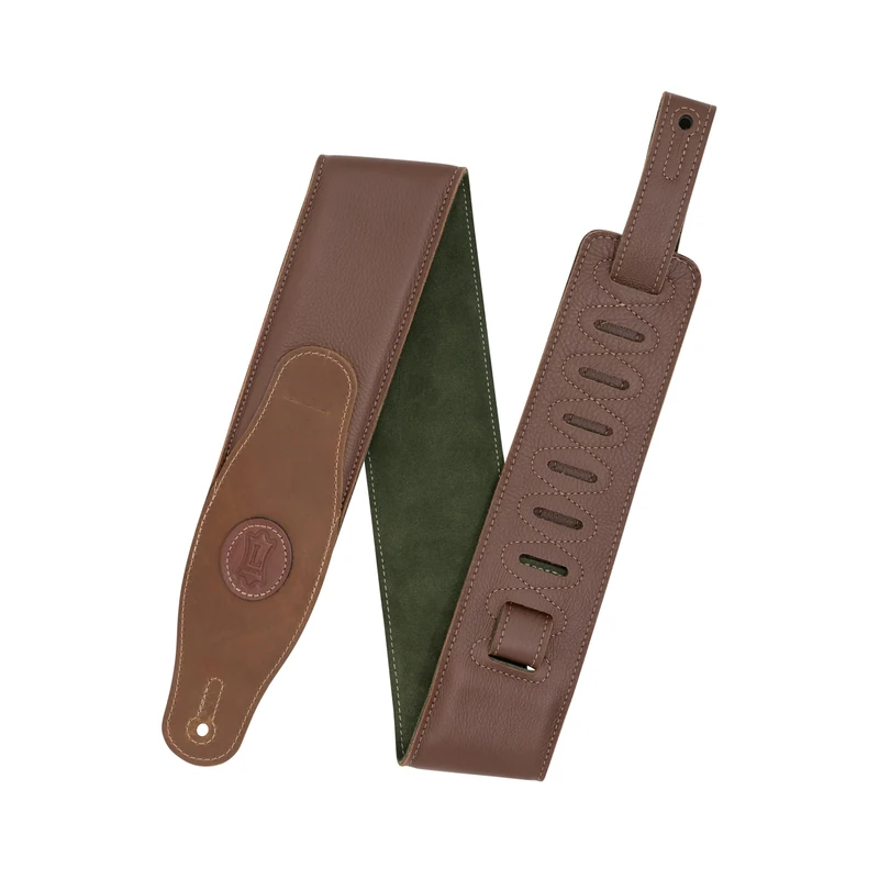 Levy's Leathers 3" Cirro Series Padded Garment Leather Brown & Green Guitar Strap (MGS83CS-BRN-GRN)