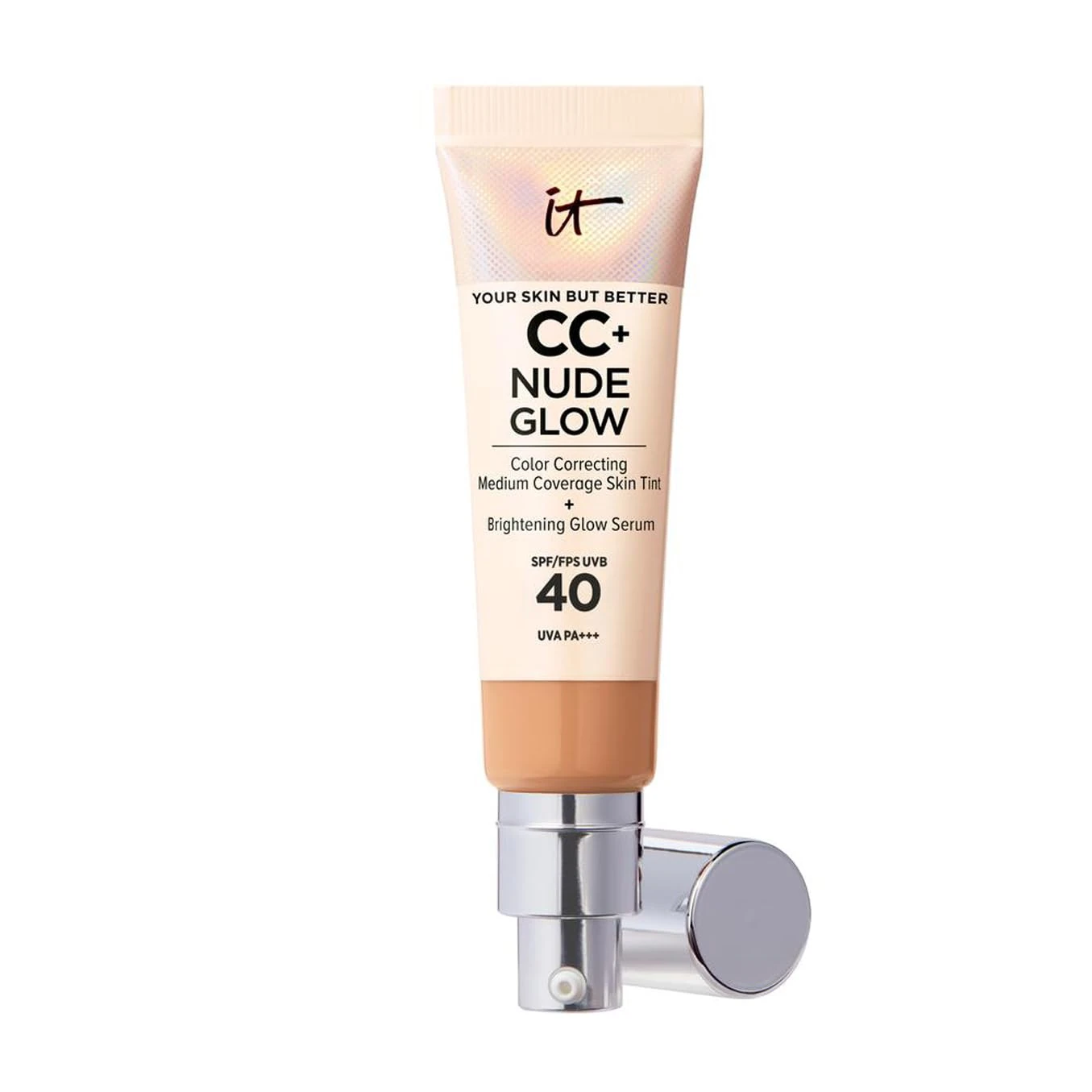 IT Cosmetics Your Skin But Better CC+ and Nude Glow Lightweight, Medium Coverage Foundation and Glow Serum, Neutral Tan
