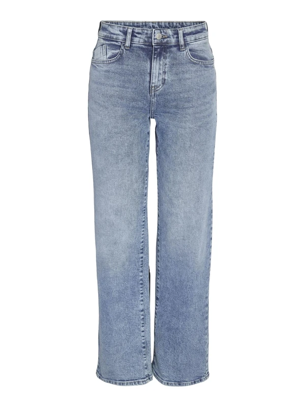 Noisy May NMYOLANDA NW Wide Jeans AZ236LB Noos Women Jeans Blue 99% Cotton, 1% Spandex Loose Fit, Light Blue Denim, 33W x 32L