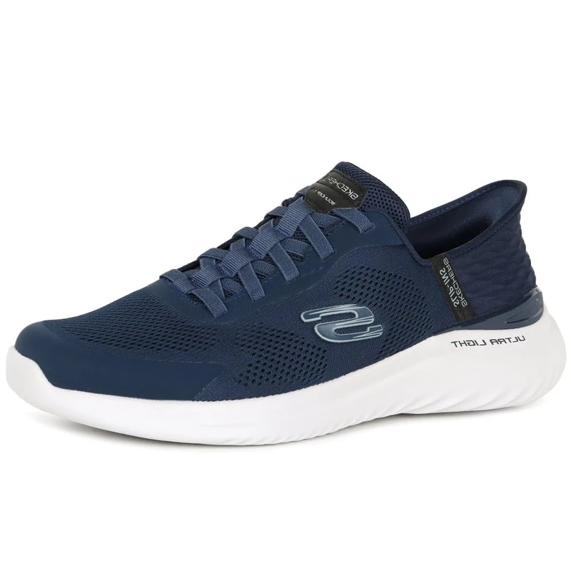 Skechers Men's Bounder 2.0 Emerged Slip-On Sneakers, Navy Mesh/Synthetic, 13 UK Wide