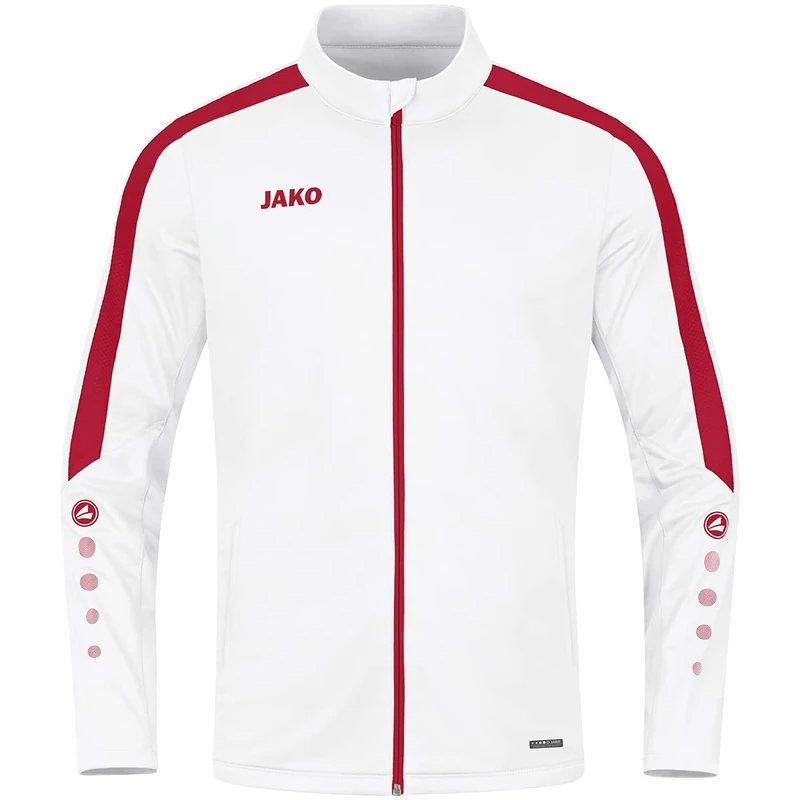 JAKO Women's Polyester Jacket Power Training, White/red, 38