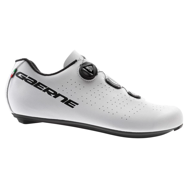 Gaerne Sprint Road Cycling Shoes - Lightweight Performance Bike Shoes with Stiff Nylon Sole, Breathable Fit & Precision Closure System for Road Cyclists - Matt White - Size 46