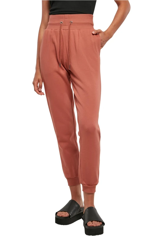 Urban Classics Women's Ladies Organic High Waist Sweat Pants, Terracotta, XXXL