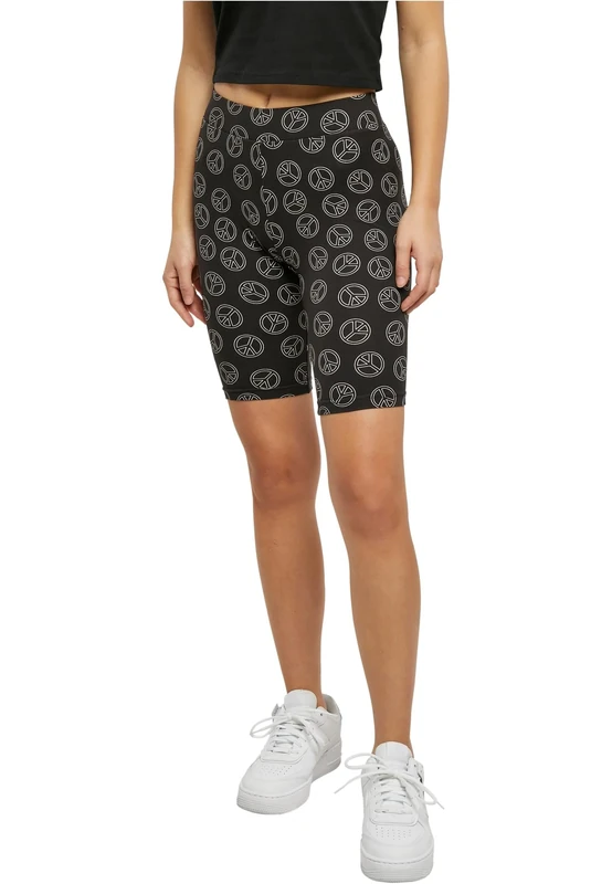 Urban Classics Women's Ladies Soft AOP Cycle Shorts Shorts, Blackpeace,