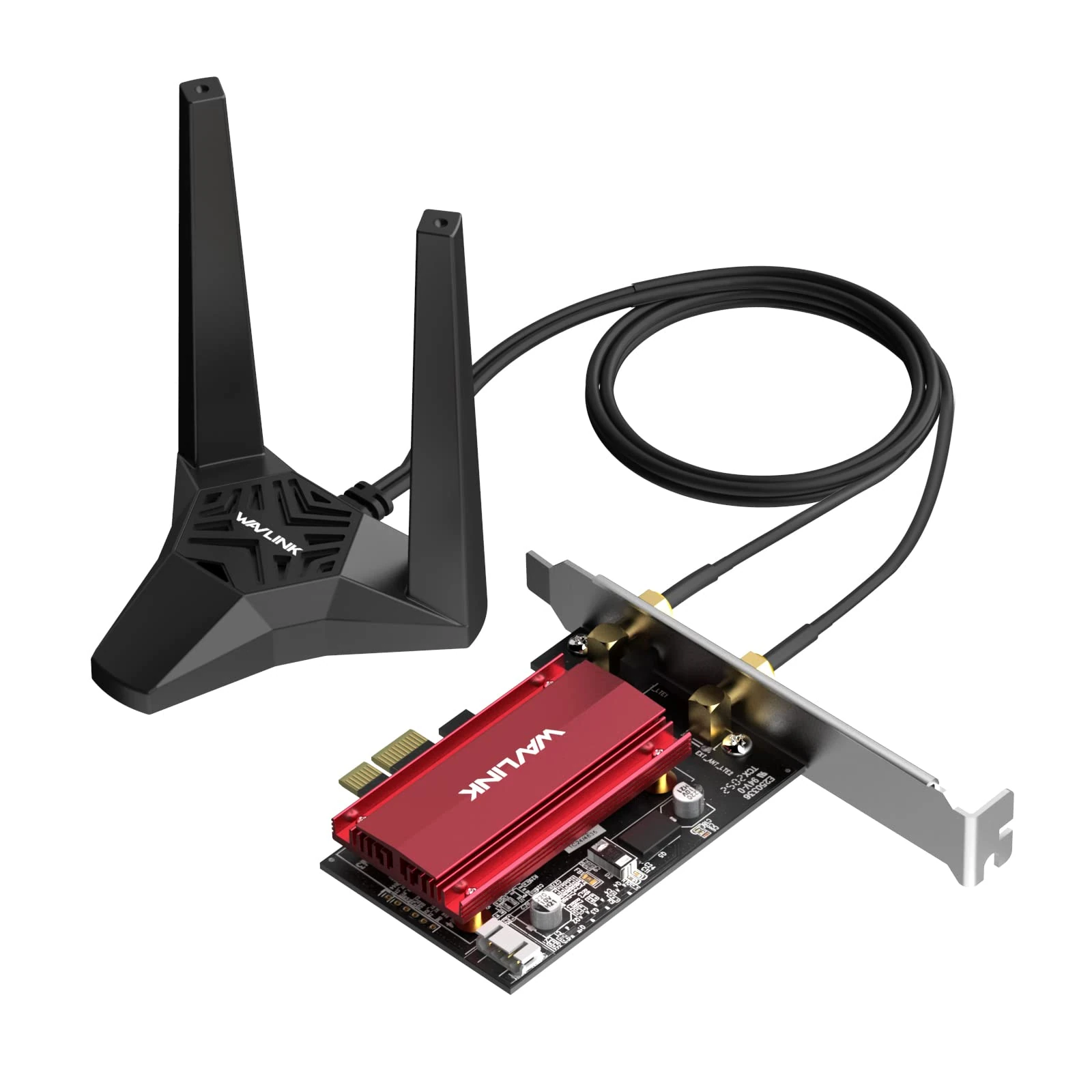 WAVLINK PCIe WiFi 6E Card with Bluetooth 5.3, Tri-Band 5378 Mbps, Intel WiFi 6E Chip, WPA3, Magnetized Antenna Base, for Windows 11/10 (64bit) Desktop PC