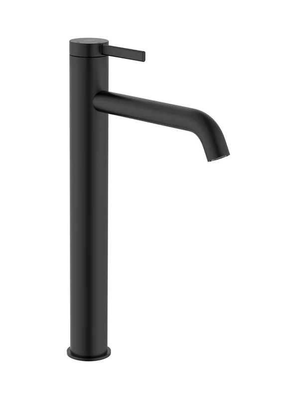 Roca A5A349ENB0 Sink Mixer High Spout, ONA Collection, Clic-Clac Drain, Smooth Body, Cold Start, Matte Black - Image 1