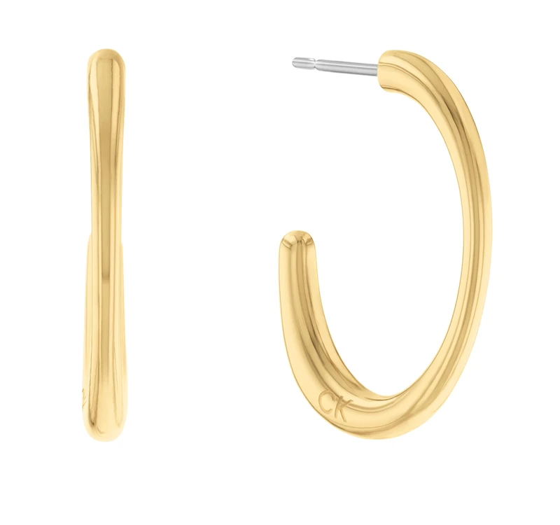 Calvin Klein Women's PLAYFUL ORGANIC SHAPES Collection Hoop Earrings Yellow gold - 35000347