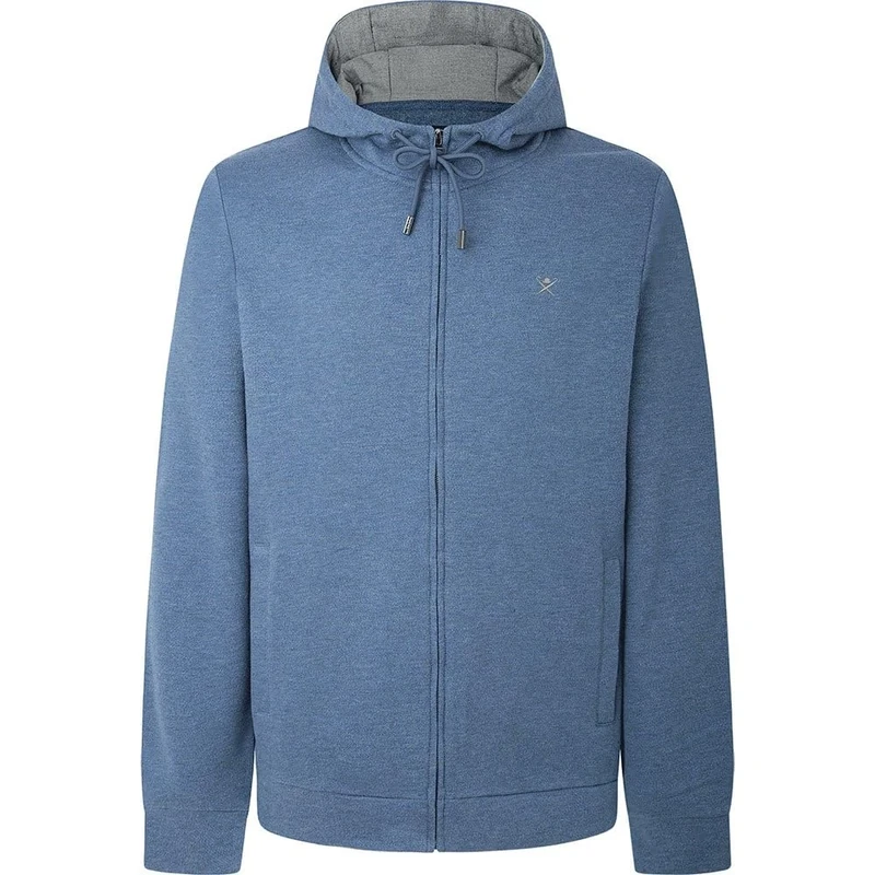 Hackett London Men's SOFT HOODY FZ Blue S