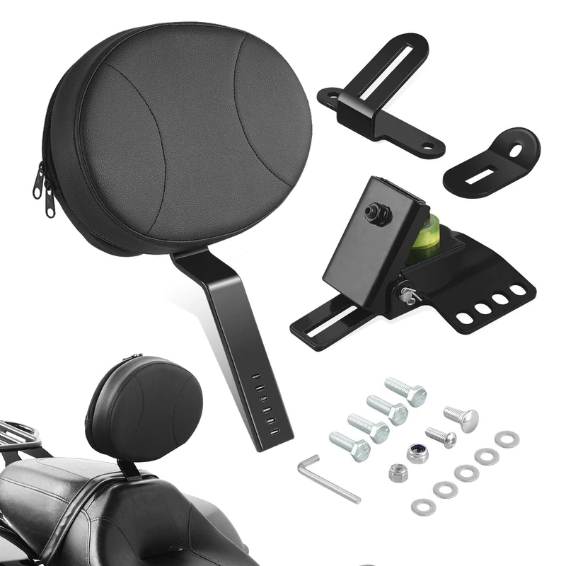 SWESGI Adjustable Driver Backrest for Harley Davidson, Motorcycle Rider Backrest Fit for Touring Street Glide Road King Road Glide Electra Glide 1997-2025, Black