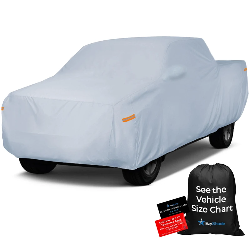 EzyShade 10-Layer Truck Cover - Waterproof All Weather for Silverado F150 RAM 1500. Sun Wind Rain Protection. T4 Size (See Size Chart)