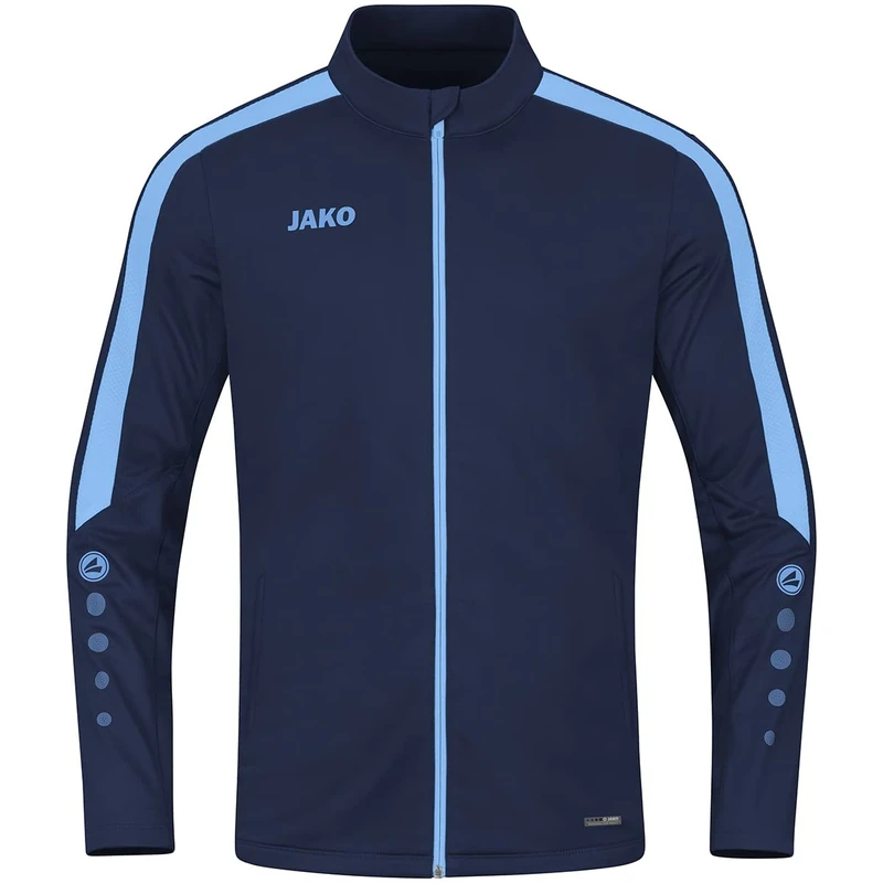 JAKO Women's Polyester Jacket Power Training, Navy/Sky Blue, 38