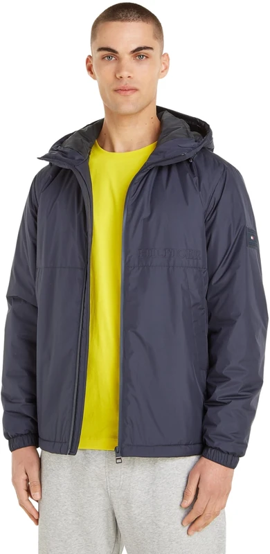 Tommy Hilfiger Men Portland Hooded Jacket Woven Jackets, S, Blue