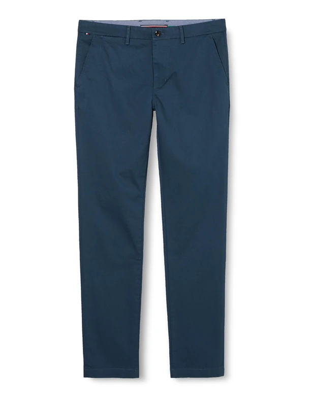 Tommy Hilfiger Men Chino Bleecker Printed Structure Woven Pants, Blue, 34/32