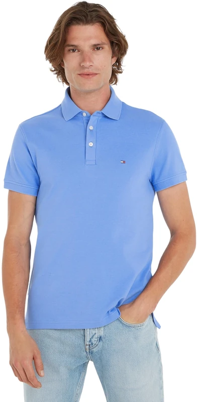 Tommy Hilfiger Men’s Short Sleeve 1985 Slim Fit Polo Shirt, Blue (Blue Spell), XL