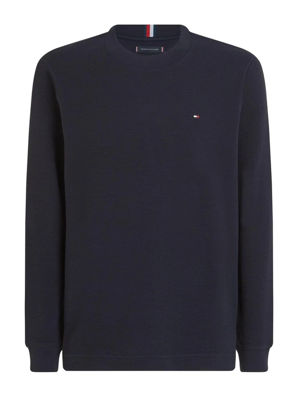 Tommy Hilfiger Men's Textured Ls Tee Mw0mw34251 L/S T-Shirts, Blue (Desert Sky), S