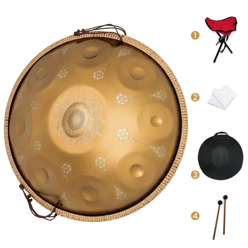 AS TEMAN Handpan 9 Notes 440Hz D Minor Scale Handpan drum 22inches with gift set