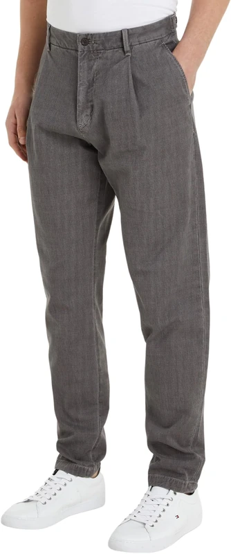 Tommy Hilfiger Men Chino Chelsea 1Plt Dobby Yd GMD Woven Pants, Grey, 33/32