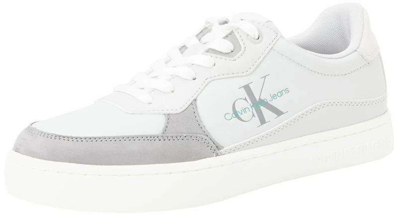 Calvin Klein Jeans Men Classic Cupsole Low LTH ML FAD Sneaker, Oyster Mushroom/Formal Grey, 6.5