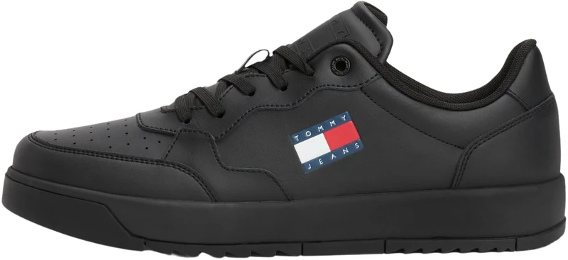 Tommy Jeans Men’s Retro Essential Cupsole Trainers, Black (Black), 11