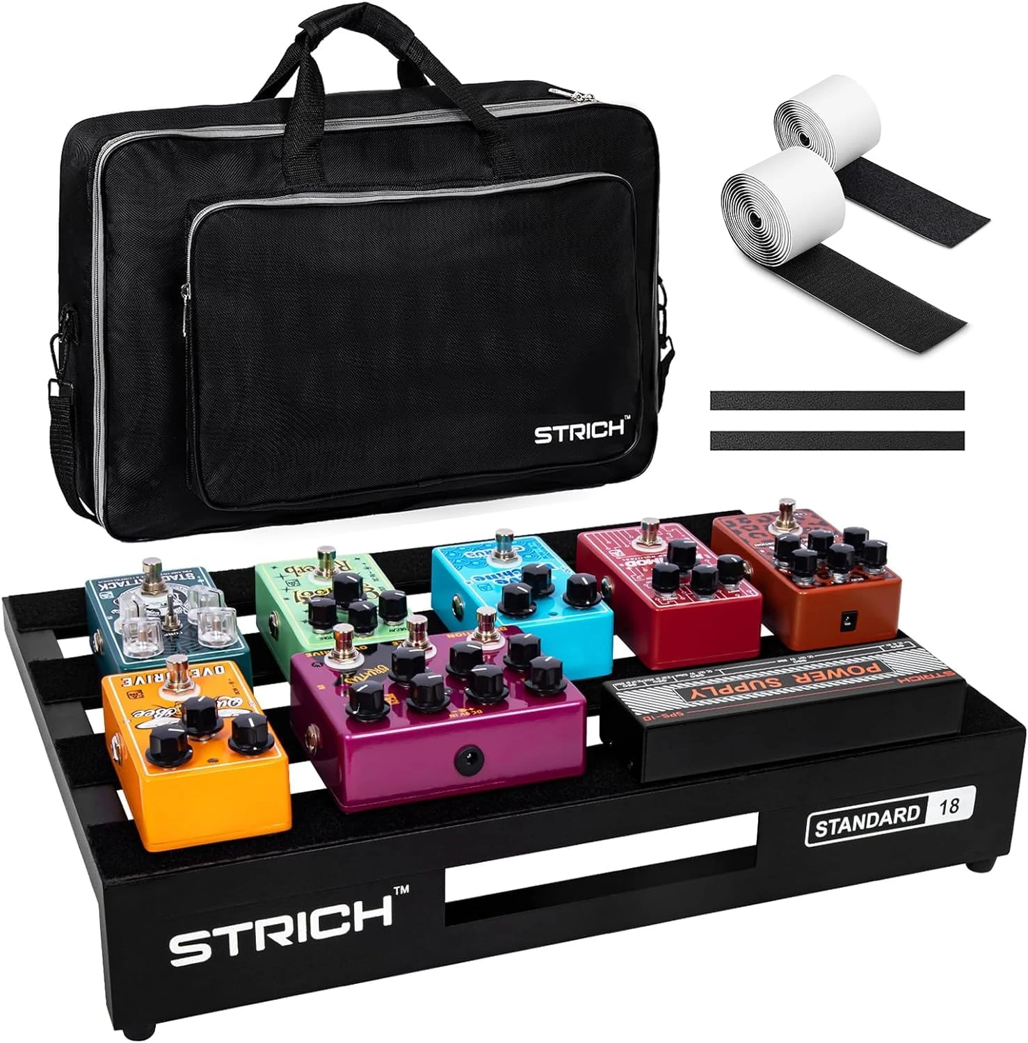 STRICH Guitar Pedal Board Aluminum Alloy 1.98lb Super Light Effect Pedalboard 18'' x 12.5'' with Carry Bag, STANDARD 18 (Angled)