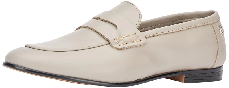 Tommy Hilfiger Essential Leather Loafer, Grey, 6