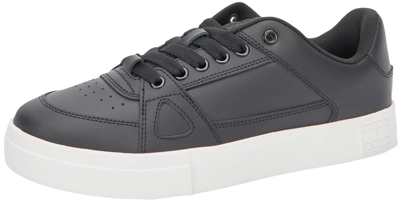Tommy Jeans Men TJM Vulcanized Foxing Flag, Sneaker, Black, 7