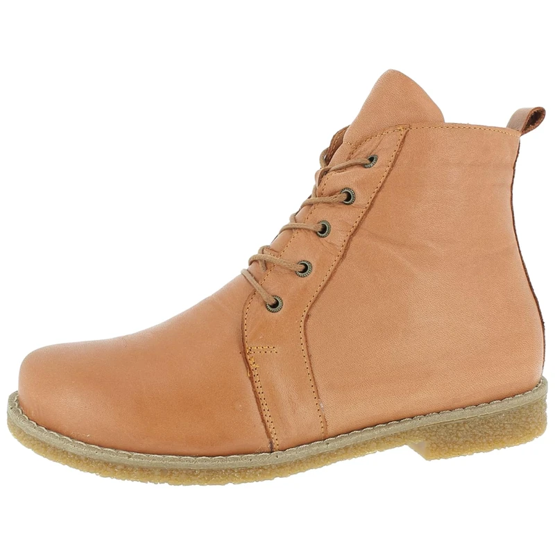 Andrea Conti 0348718 Women's Ankle Boots Leather Lace-Up Crepe Outsole, orange, 8 UK