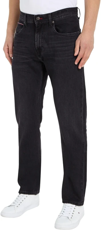 Tommy Hilfiger Men Regular Mercer Str Nick Black Denim Pants, Denim, 31/36