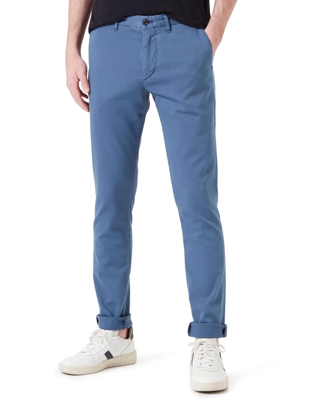 Tommy Hilfiger Men Chino Bleecker Structure GMD Woven Pants, Blue, 34/34
