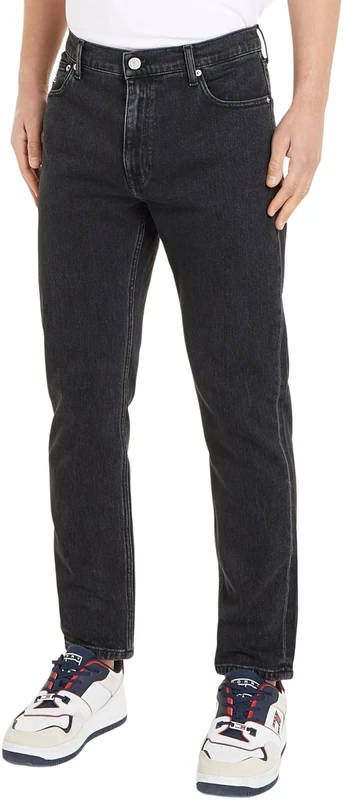 Tommy Jeans Men's Dad Jean Rglr Tprd Cg4181 Denim Pants, Denim Black, 34W / 32L