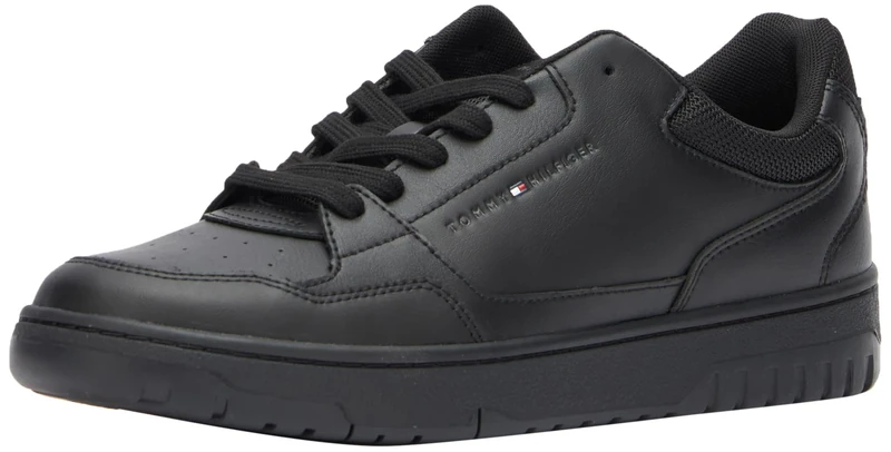 Tommy Hilfiger Th Basket Core Leather, Black, 6.5