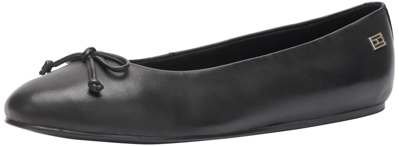 Tommy Hilfiger Essential Leather Ballerina, Black, 4 - Image 1