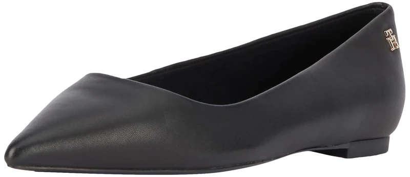 Tommy Hilfiger Essential Pointed Ballerina, Black, 5