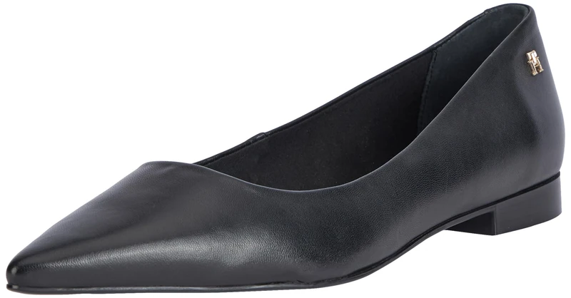 Tommy Hilfiger Essential Pointed Ballerina, Black, 4