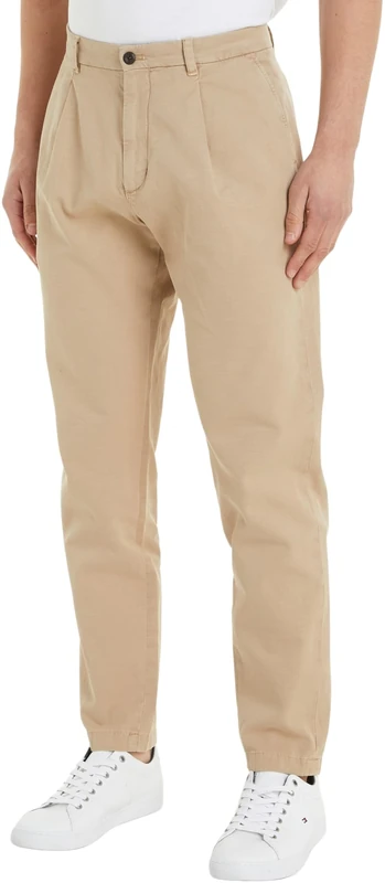 Tommy Hilfiger Men Chino Chelsea 1Plt Chinolino GMD Woven Pants, Beige, 32/32