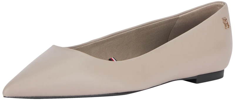 Tommy Hilfiger Essential Pointed Ballerina, Grey, 3.5