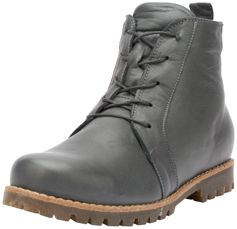 Andrea Conti 0342828 Women's Ankle Boots Leather Lace-Up Boots Tread Sole, Slate, 9 UK